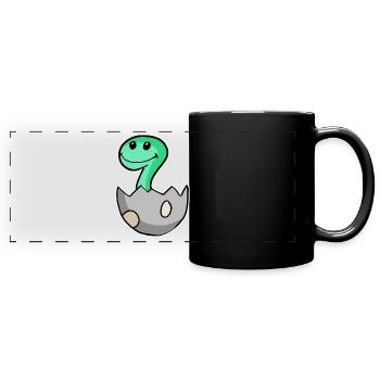 Motif Dino d’œuf de dinosaure - Mug panoramique uni - noir - Devant