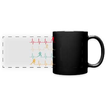 Papa court à pied aime courir un coureur de marathon cool - Mug panoramique uni - noir - Devant