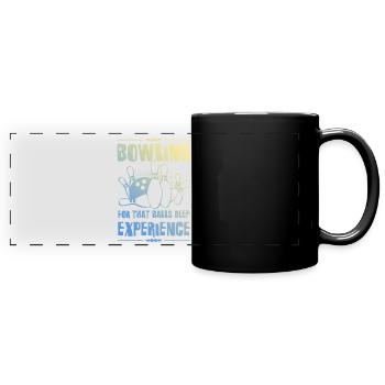 Bowling Experiment - Panorama-Tasse farbig - Schwarz - Vorne