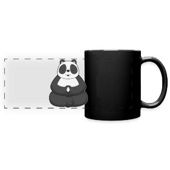 Panda Yoga Fitness Meditation - Panorama-Tasse farbig - Schwarz - Vorne