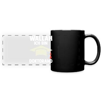 Doktor Abschluss Doktorand Promotion Doktortitel - Panorama-Tasse farbig - Schwarz - Vorne