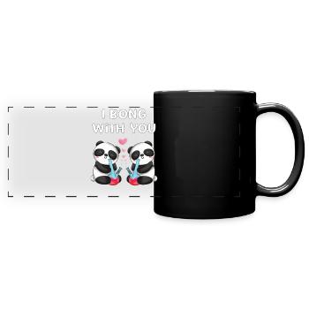 I bong with you in love panda bears cute - Full Colour Panoramic Mug - black - Front
