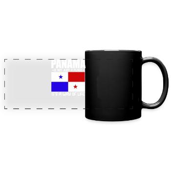 Panama Way Of Life Cadeau de drapeau panaméen - Mug panoramique uni - noir - Devant