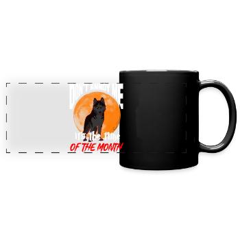 Lustiges Halloween Männer und Frauen Blutmond - Panorama-Tasse farbig - Schwarz - Vorne
