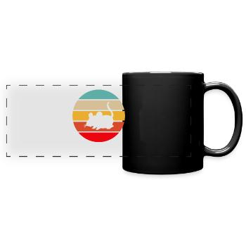Maus Retro - Panorama-Tasse farbig - Schwarz - Vorne