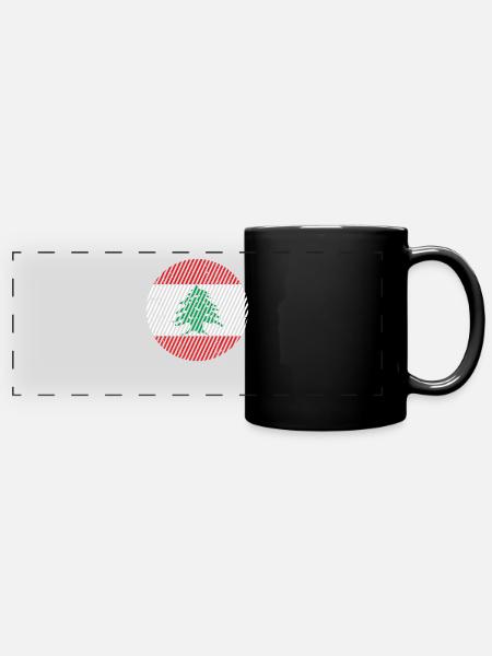 libanon flagge - Panorama-Tasse farbig - Schwarz