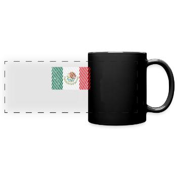 Drapeau du Mexique - Mug panoramique uni - noir - Devant