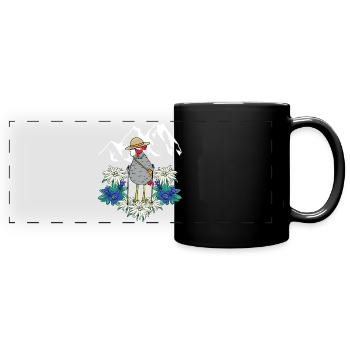 Grandma Chicken Holiday Tourist Trecking Alps Austria - Full Colour Panoramic Mug - black - Front