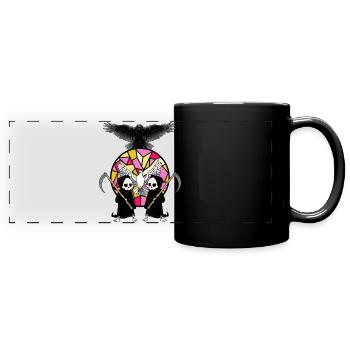 World Peace Dove of Peace Grim Reaper End of Peace - Full Colour Panoramic Mug - black - Front
