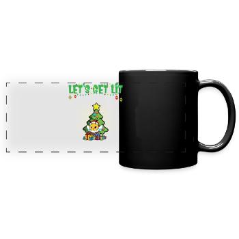 Let's Get Lit Advent Season Christmas Party X-Mas - Full Colour Panoramic Mug - black - Front