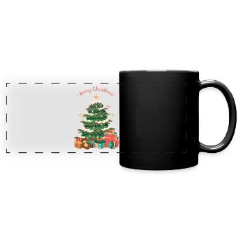 Merry Christmas - Full Colour Panoramic Mug - black - Front