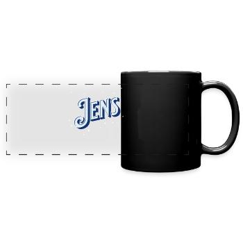 Jens Namen personalisiert - Panorama-Tasse farbig - Schwarz - Vorne