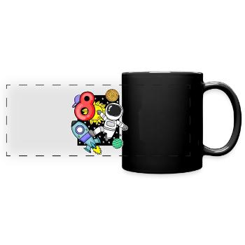 8. Geburtstag - 8 Jahre alt Junge Astronaut - Panorama-Tasse farbig - Schwarz - Vorne