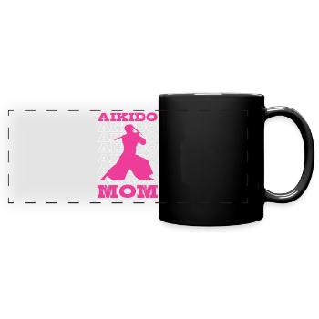 Aikido Mom Japan Taekwondo Karate Kampfsport - Panorama-Tasse farbig - Schwarz - Vorne