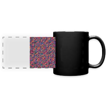 Buntes Muster (Funky Chaos) 02 - Panorama-Tasse farbig - Schwarz - Vorne