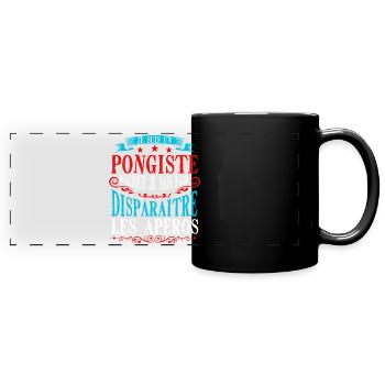 Pongiste Ping Pong Tennis De Table - Mug panoramique uni - noir - Devant