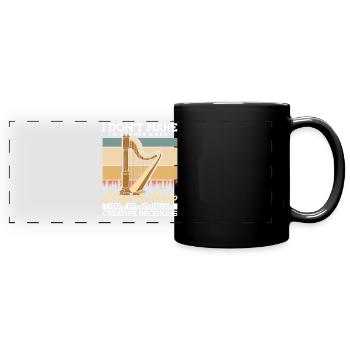 I don't make Mistakes when playing harp - Full Colour Panoramic Mug - black - Front