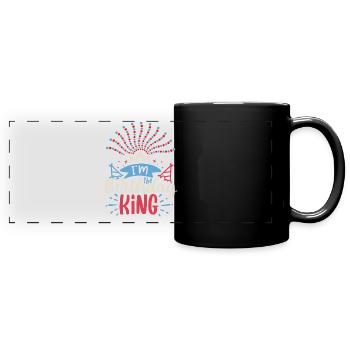 Birthday, colorful fireworks, saying Birthday-King - Full Colour Panoramic Mug - black - Front