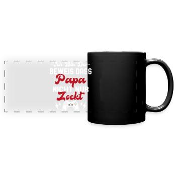 Grossesse Bébé Naissance Gamer - Papa Dire - Mug panoramique uni - noir - Devant