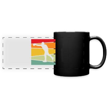 Boxen Retro - Panorama-Tasse farbig - Schwarz - Vorne