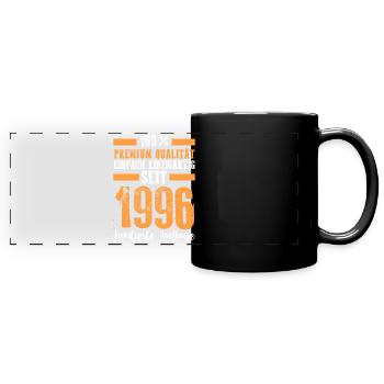 Jahrgang 1996 27 Jahre Geburtstag - Panorama-Tasse farbig - Schwarz - Vorne