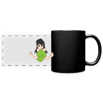 Anime - Panorama-Tasse farbig - Schwarz - Vorne