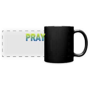 Ukraine pray - Panorama-Tasse farbig - Schwarz - Vorne