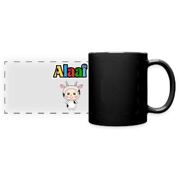 Mignon animal de carnaval, Kölle Alaaf, vache de fête - Mug panoramique uni - noir - Devant
