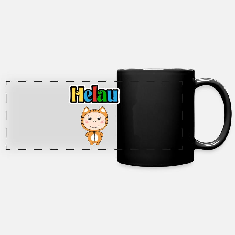 Süßes Karneval Tier, Meenz Helau, party - Panorama-Tasse farbig - Schwarz