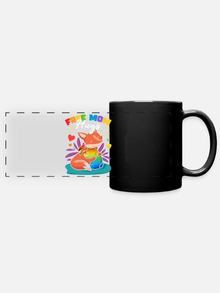 Kostenlose Mama-Umarmungen - Panorama-Tasse farbig - Schwarz