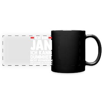 Jan - Panorama-Tasse farbig - Schwarz - Vorne