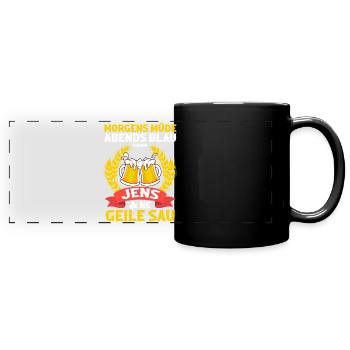 Jens - Panorama-Tasse farbig - Schwarz - Vorne