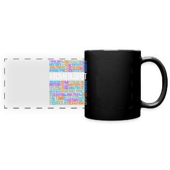 Archaeologist - Words - Full Colour Panoramic Mug - black - Front
