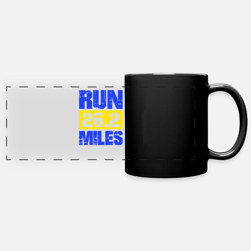 Run 26.2 mile marathon challenge - Full Colour Panoramic Mug - black