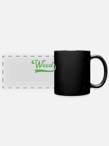 Weed Schriftzug - Panorama-Tasse farbig - Schwarz