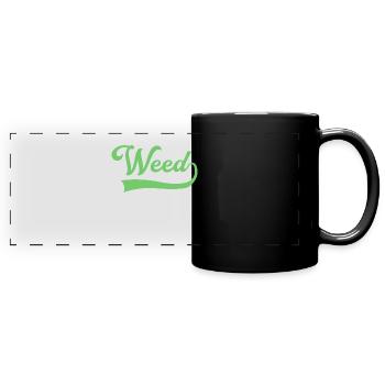 Lettrage des mauvaises herbes - Mug panoramique uni - noir - Devant