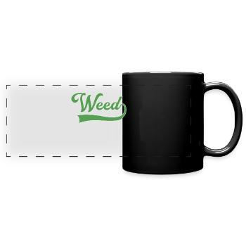 Lettrage des mauvaises herbes - Mug panoramique uni - noir - Devant