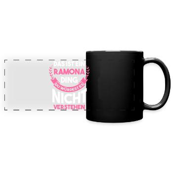 Ramona - Panorama-Tasse farbig - Schwarz - Vorne