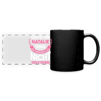Natalie - Panorama-Tasse farbig - Schwarz - Vorne