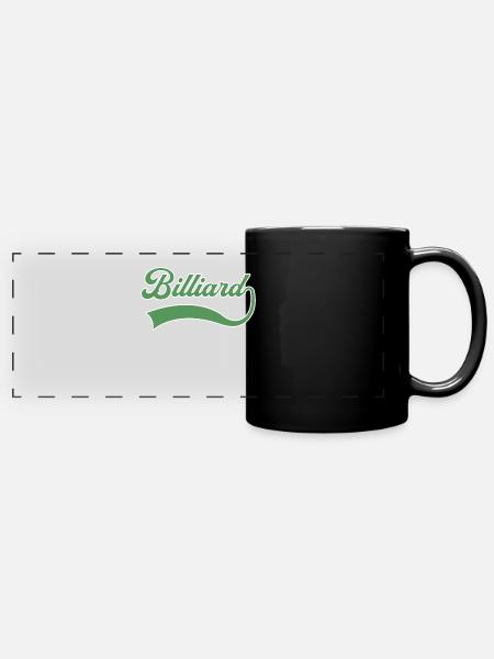 Billiard Schriftzug - Panorama-Tasse farbig - Schwarz