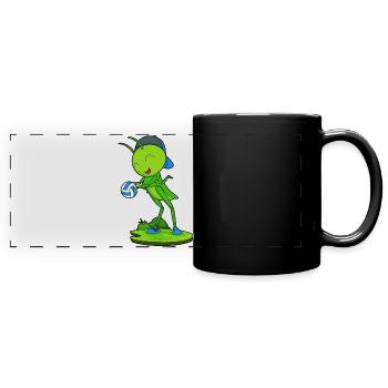 Caterpillar volleyball player volleyball - Full Colour Panoramic Mug - black - Front