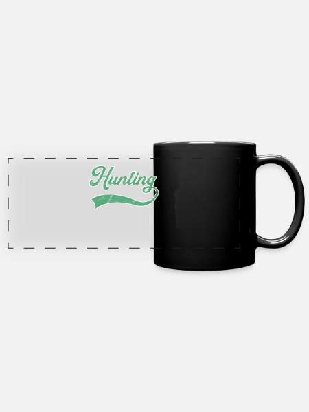 Jagd Schriftzug - Panorama-Tasse farbig - Schwarz