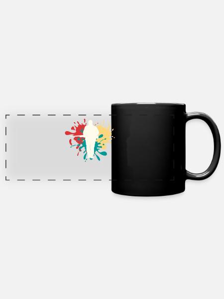 Jäger Jagen Silhouette - Panorama-Tasse farbig - Schwarz