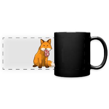 Fuchs Fleisch - Panorama-Tasse farbig - Schwarz - Vorne
