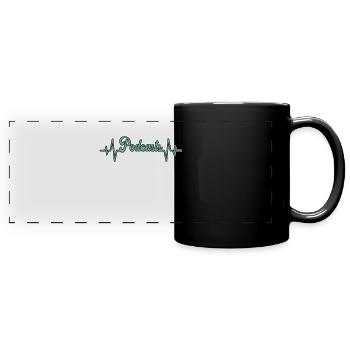 Podcast Heartbeat - Full Colour Panoramic Mug - black - Front