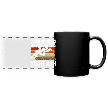 Cigares - Mug panoramique uni - noir - Devant