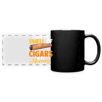 Cigare - Mug panoramique uni - noir - Devant
