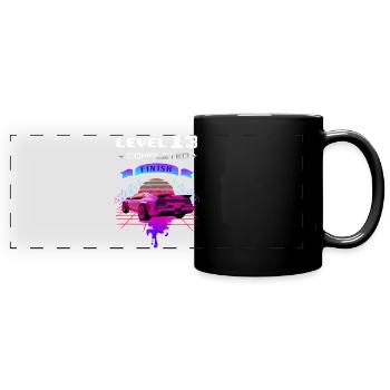 Niveau 13 terminé 13e anniversaire Retro Wave - Mug panoramique uni - noir - Devant