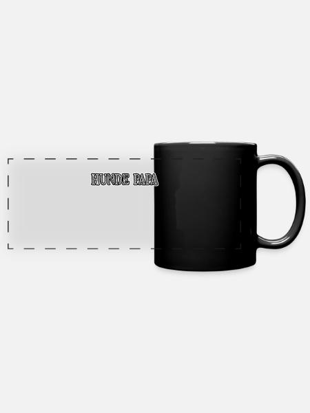 Hunde Papa - Panorama-Tasse farbig - Schwarz