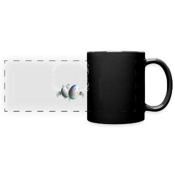 Festive Easter Egg Picture Frame - Full Colour Panoramic Mug - black - Front